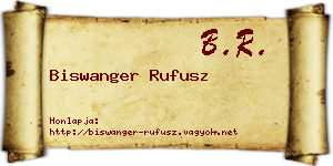 Biswanger Rufusz névjegykártya